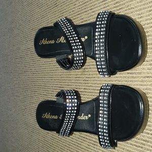Rhinestone wedge sandals